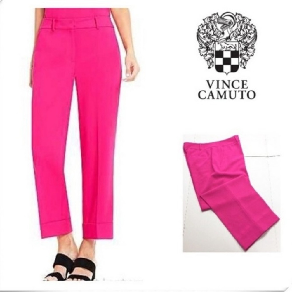 Vince Camuto Hot Pink Cuffed Crop Pants size 14 NWOT